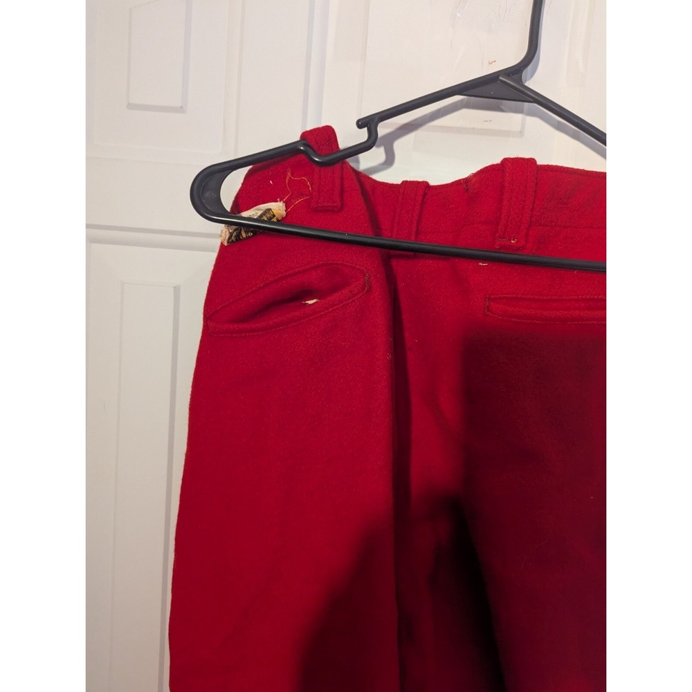 Chippewa Falls Woolen Mill Solid Red Hunting Pants Vintage 1950's 32x34 - Picture 8 of 15